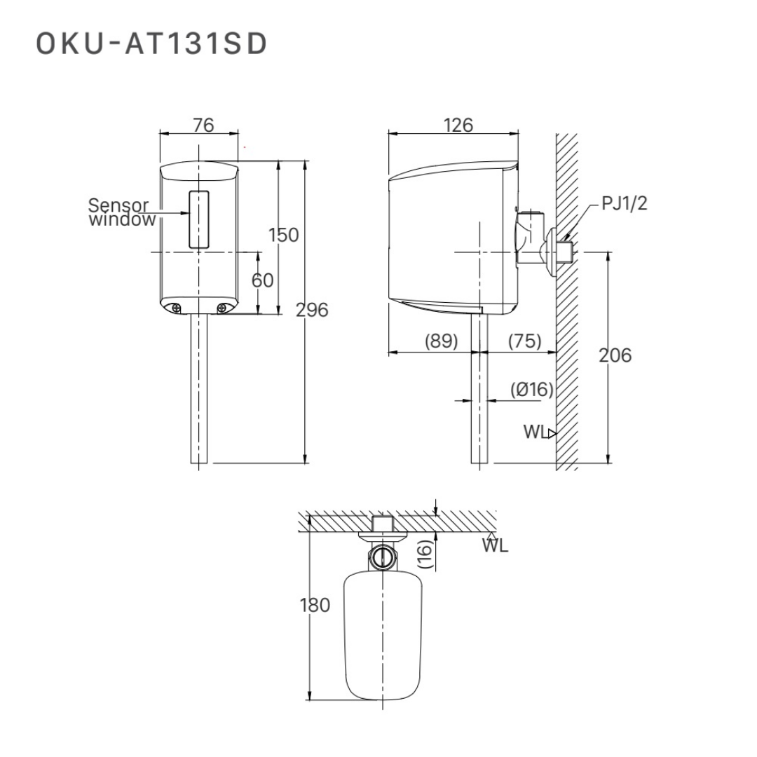 Van Xả Tiểu Cảm Ứng INAX OKU-AT131SD