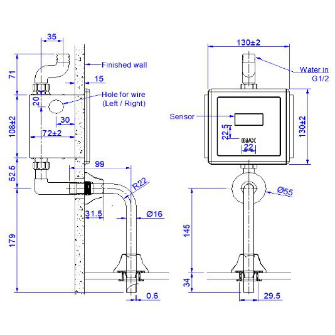 Van Xả Tiểu Cảm Ứng INAX OKUV-30SM