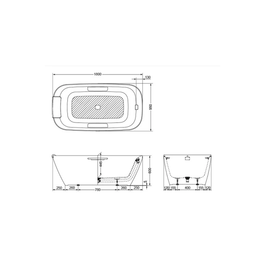 Bồn Tắm TOTO PJY1886HPWMGE Nhựa FRP NEOREST 1.8M