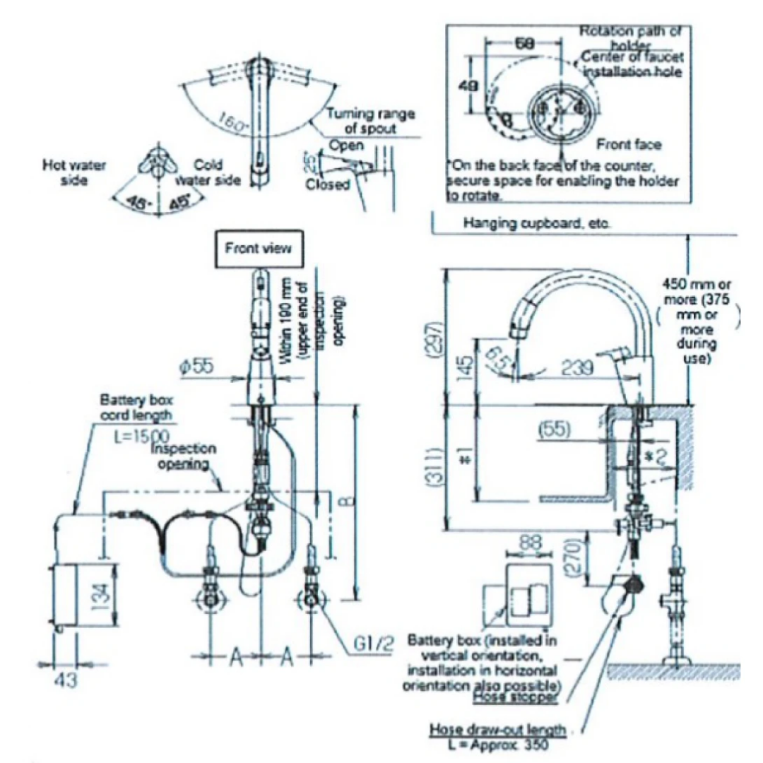 Vòi Rửa Bát Cảm Ứng Inax SF-NB454SX-J