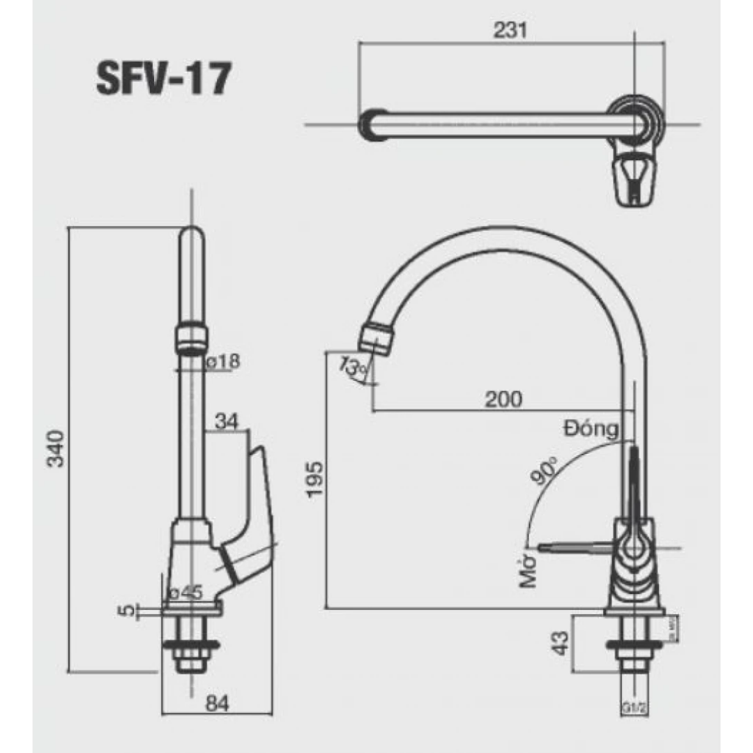 Vòi Rửa Bát Lạnh Inax SFV-17