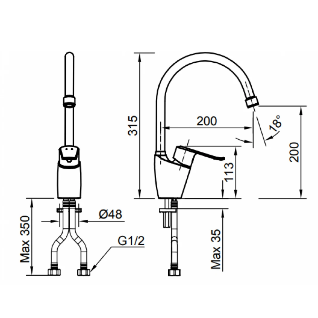 Vòi Rửa Bát Nóng Lạnh Inax SFV-2011S