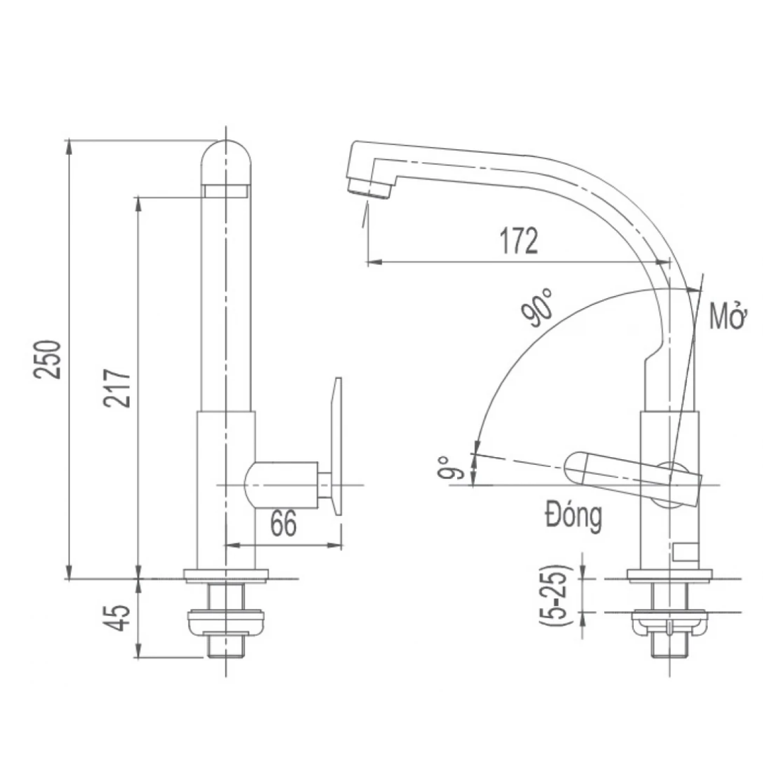 Vòi Rửa Bát Nóng Lạnh Inax SFV-29