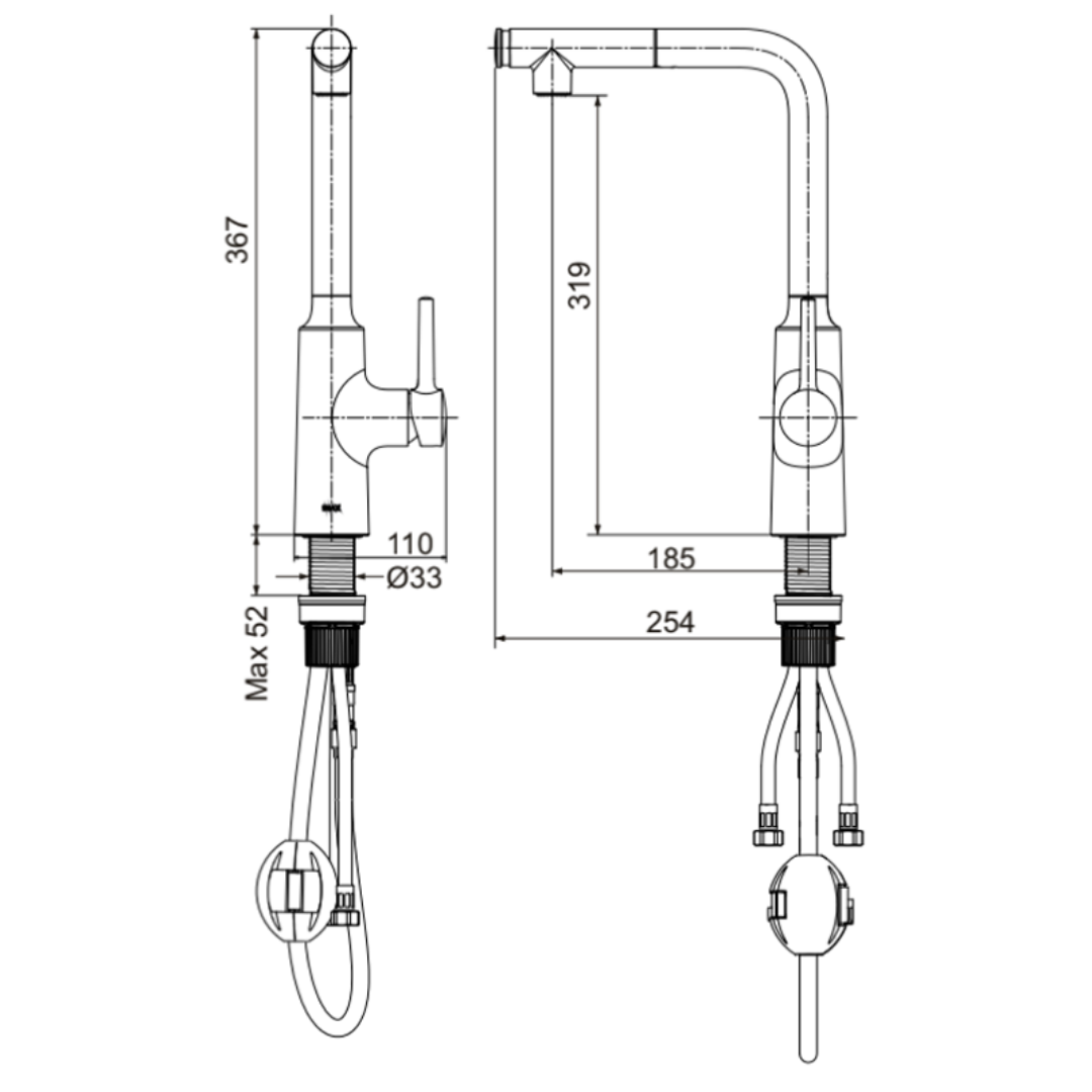 Vòi Rửa Bát Nóng Lạnh Inax SFV-907SX
