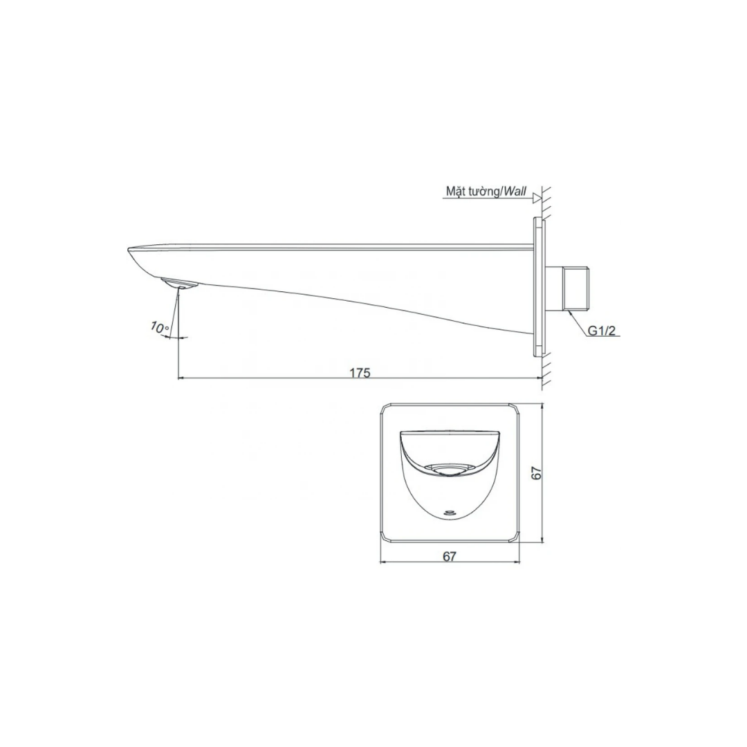 Vòi Xả Bồn TOTO TBG02001B Âm Tường