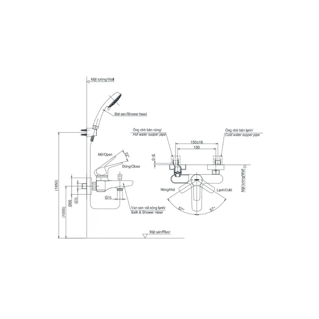 Củ Sen Tắm Nóng Lạnh TOTO TBG03302VA