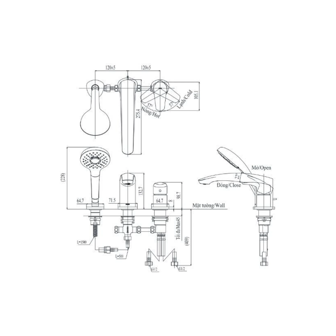 Vòi Xả Bồn Tắm TOTO TBG09305AA