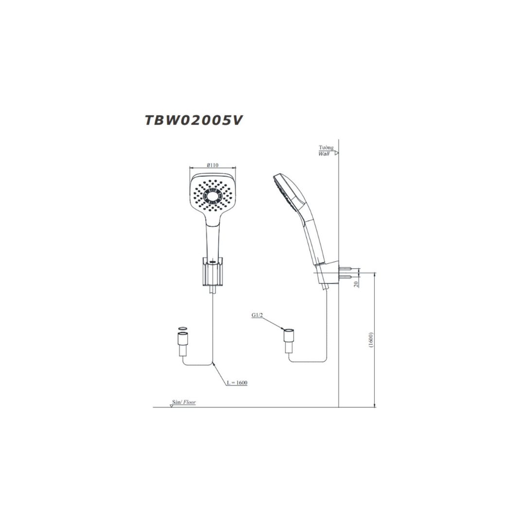 Tay Sen TOTO TBW02005V 1 Chế Độ
