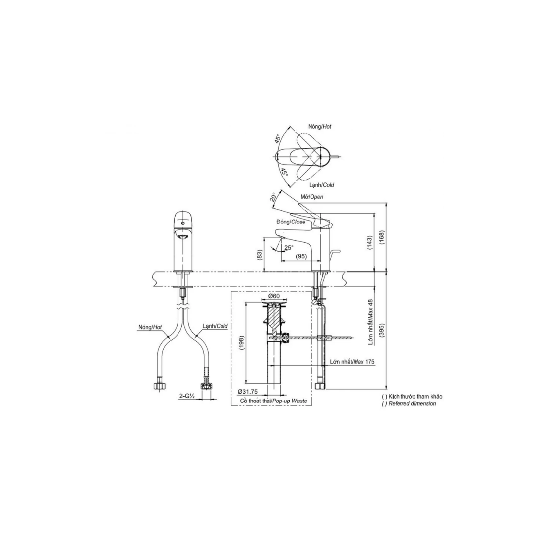 Vòi Lavabo TOTO TLS04301V Gật Gù Nóng Lạnh