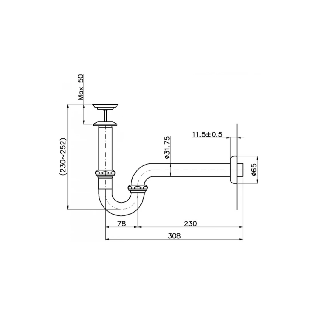 Bộ Thoát và Ống Xả Nước Chữ P TOTO TVLF405