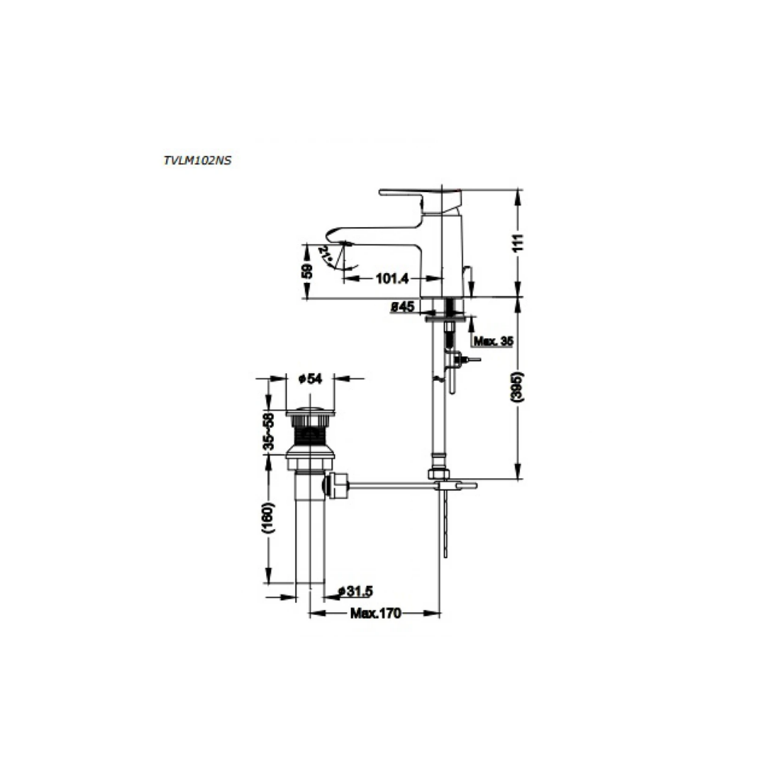 Vòi Lavabo TOTO TVLM102NSR Nóng Lạnh