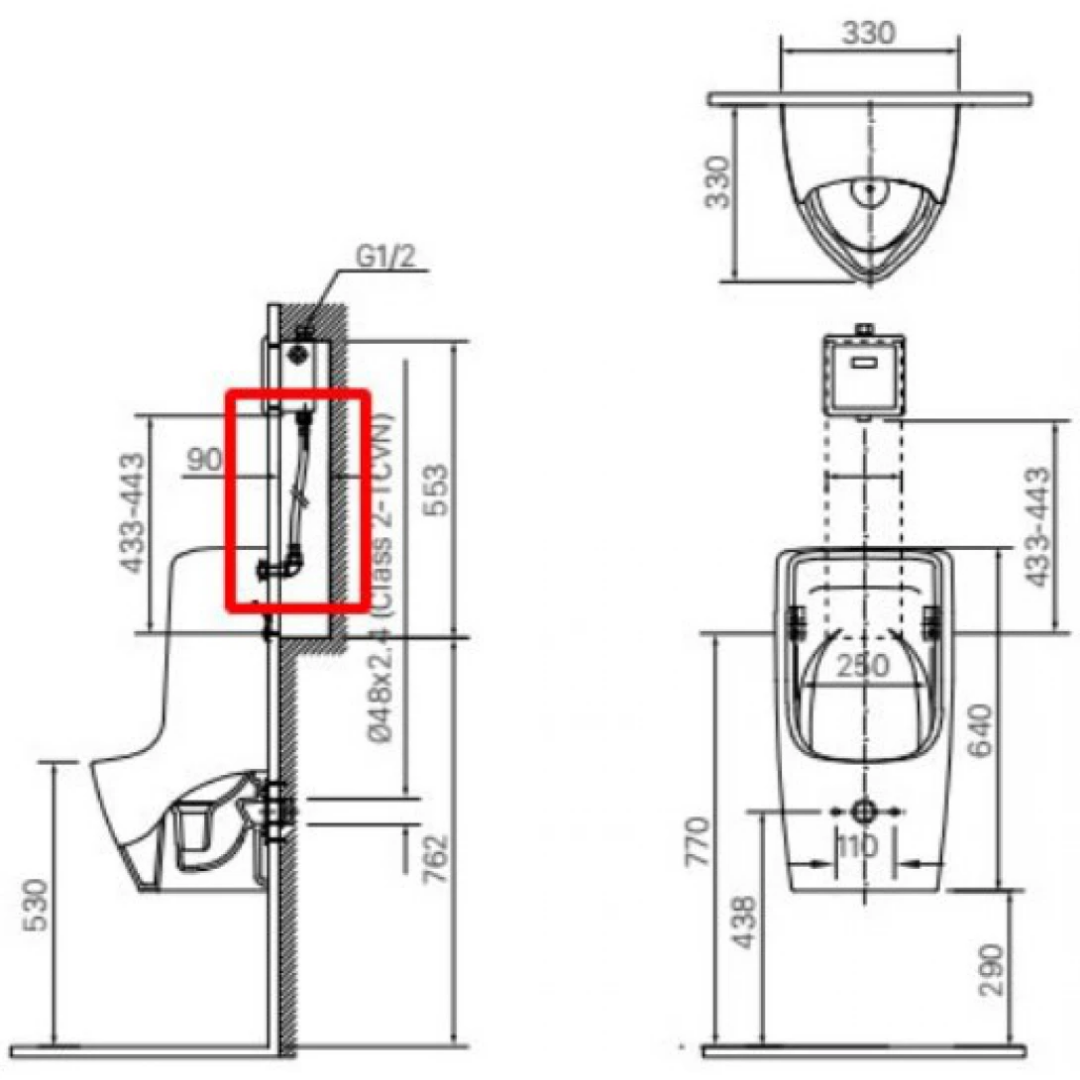 Bồn Tiểu Nam Treo Tường INAX U-431VAC Cấp Âm