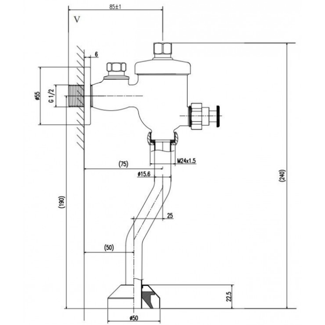 Van Xả Nhấn Bồn Tiểu INAX UF-8V