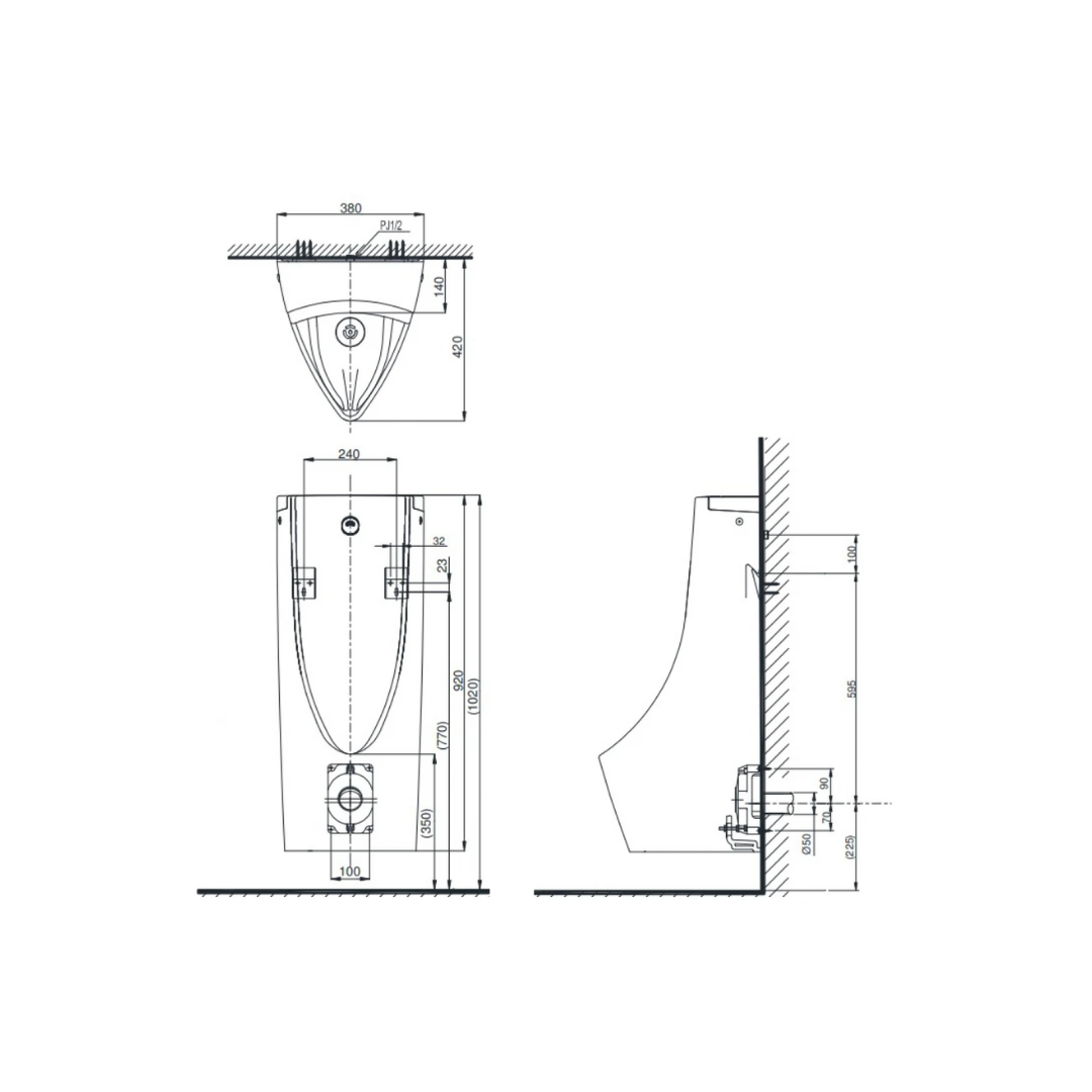 Bồn Tiểu Nam TOTO USWN900A/HHF90603 Cảm Ứng Dùng Pin