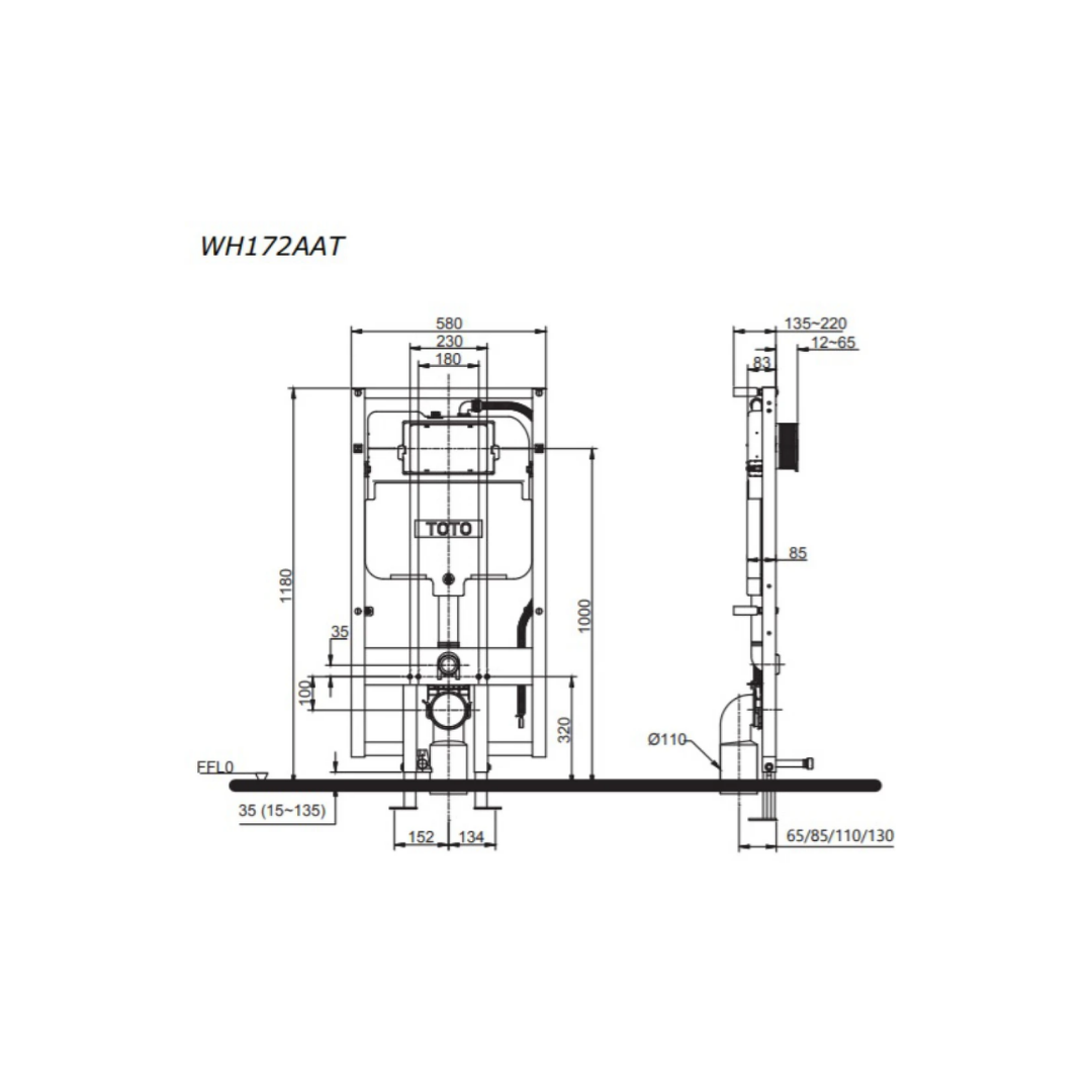 Két Xả Nước Và Khung Âm Tường TOTO WH172AAT