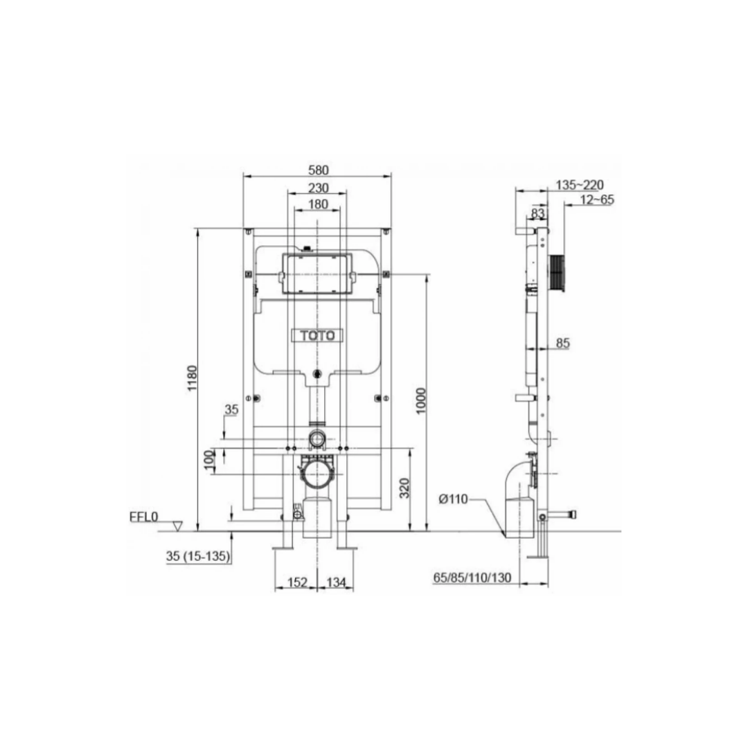 Két Nước Và Khung Âm Tường TOTO WH172AT