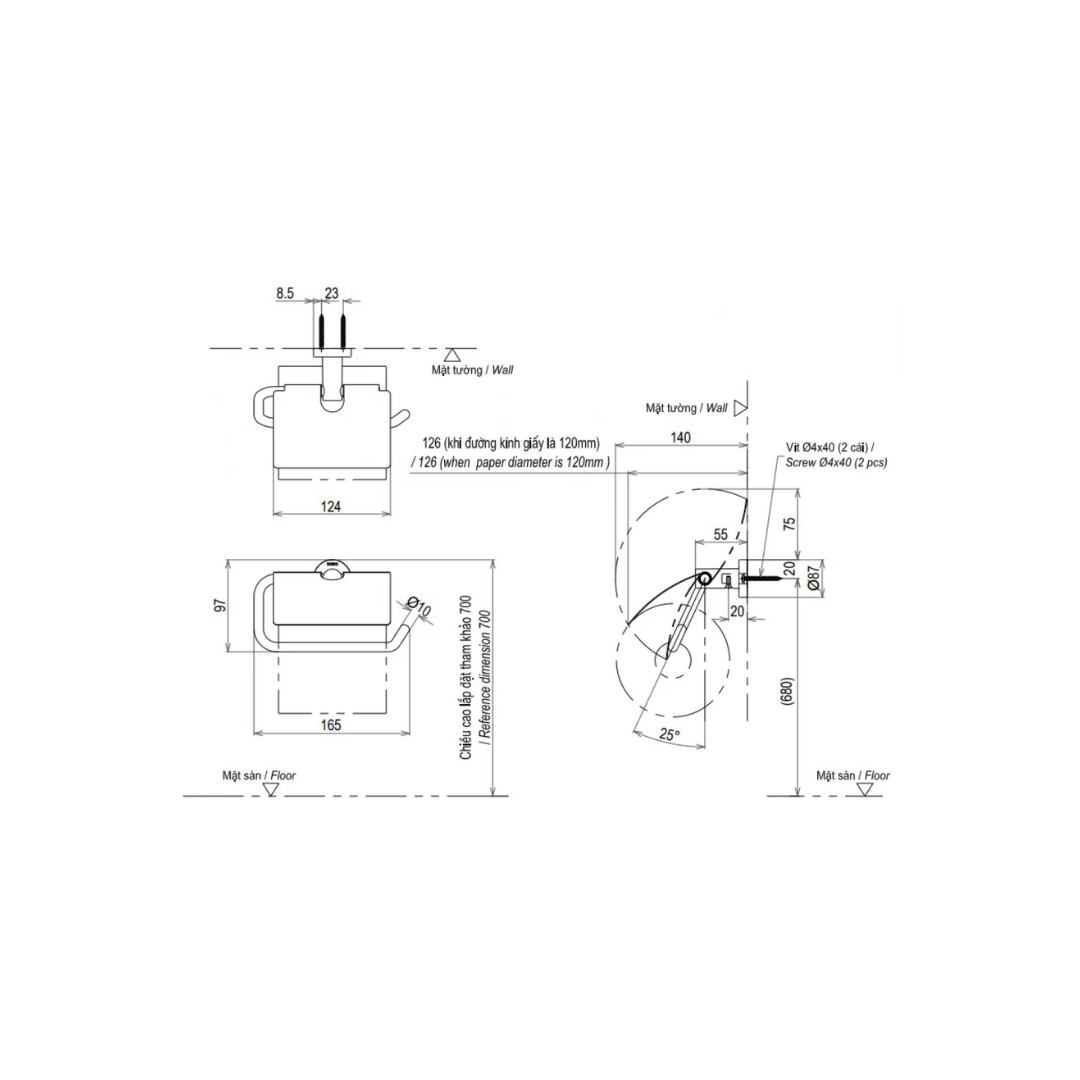 Móc Treo Giấy Vệ Sinh TOTO YH406RV