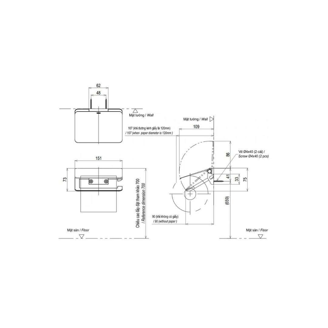 Móc Treo Giấy Vệ Sinh TOTO YH902V