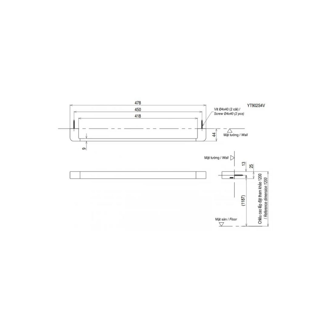 Thanh Vắt Khăn TOTO YT902S4V