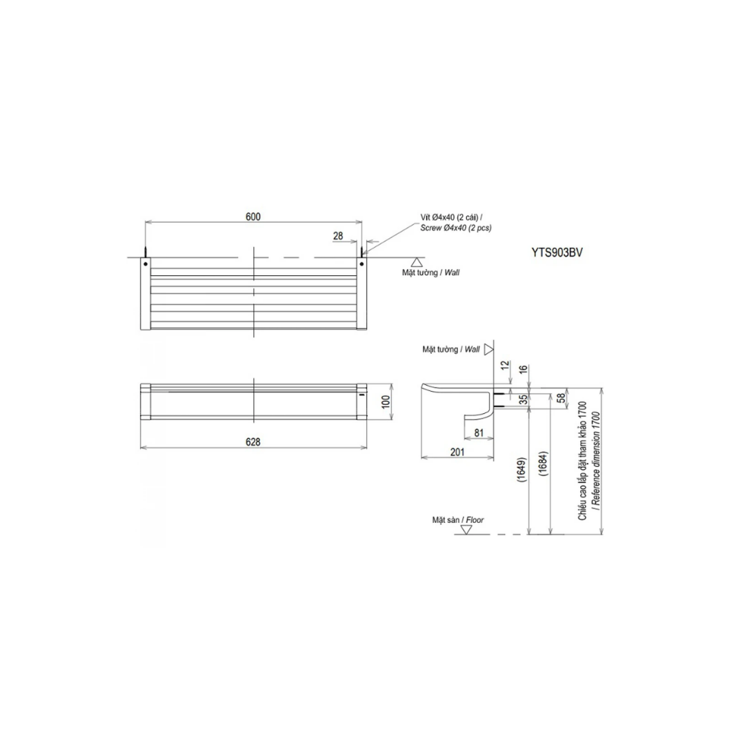 Thanh Treo Khăn TOTO YTS903BV Hai Tầng